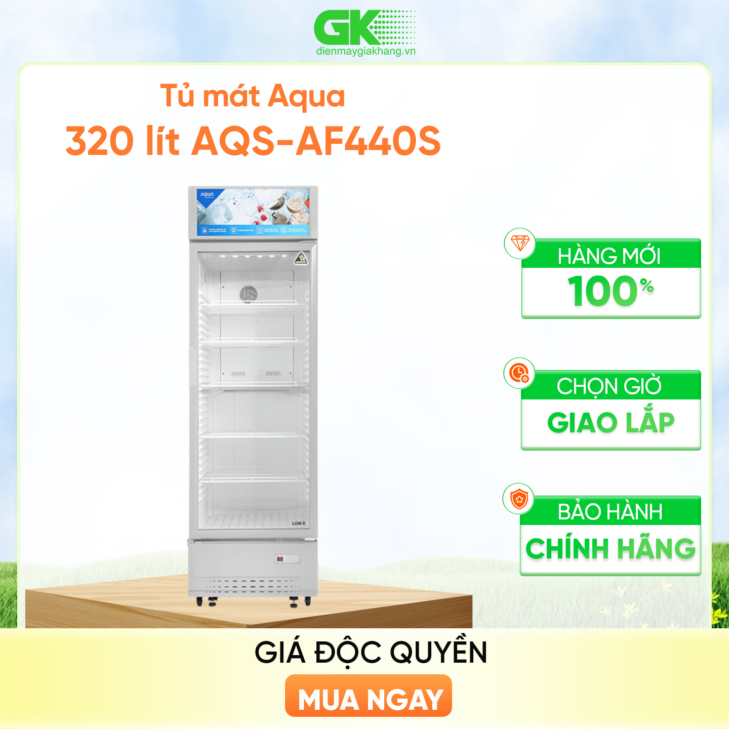 AQS-AF440S - Tủ Mát Aqua 320 Lít AQS-AF440S - Hàng Chính Hãng