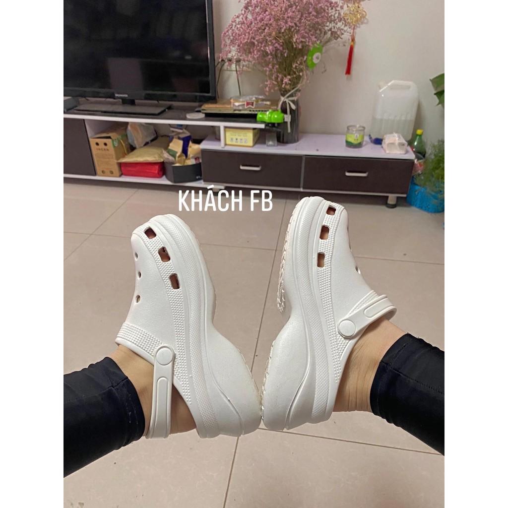 Dép Cross Đế Dày Phong Cách Đường Phố Chất Lượng Cao Màu Trắng tặng Kèm 10 Sticker