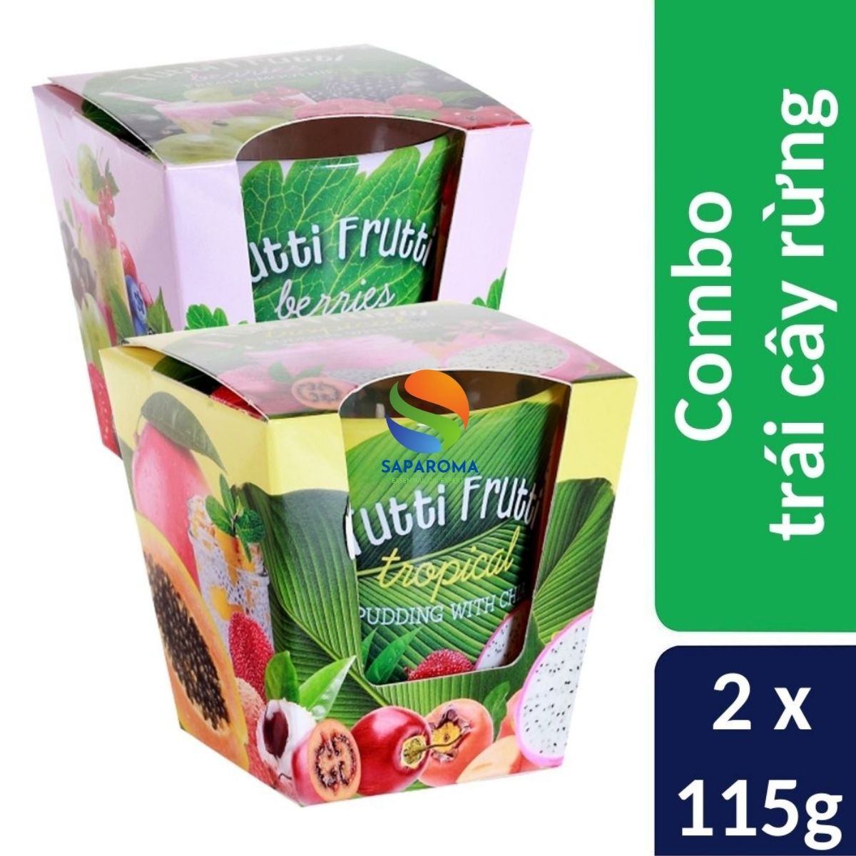 Combo 2 ly nến thơm tinh dầu Bartek Tutti Frutti 115g - trái cây rừng, nến trang trí, thơm phòng, thư giãn, hỗ trợ khử mùi