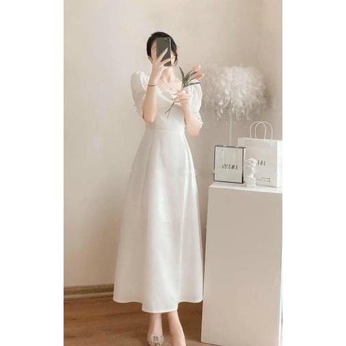 ĐẦM NỮ TAY LỠ PHỐI NÚT NGỌC ĐI TIỆC