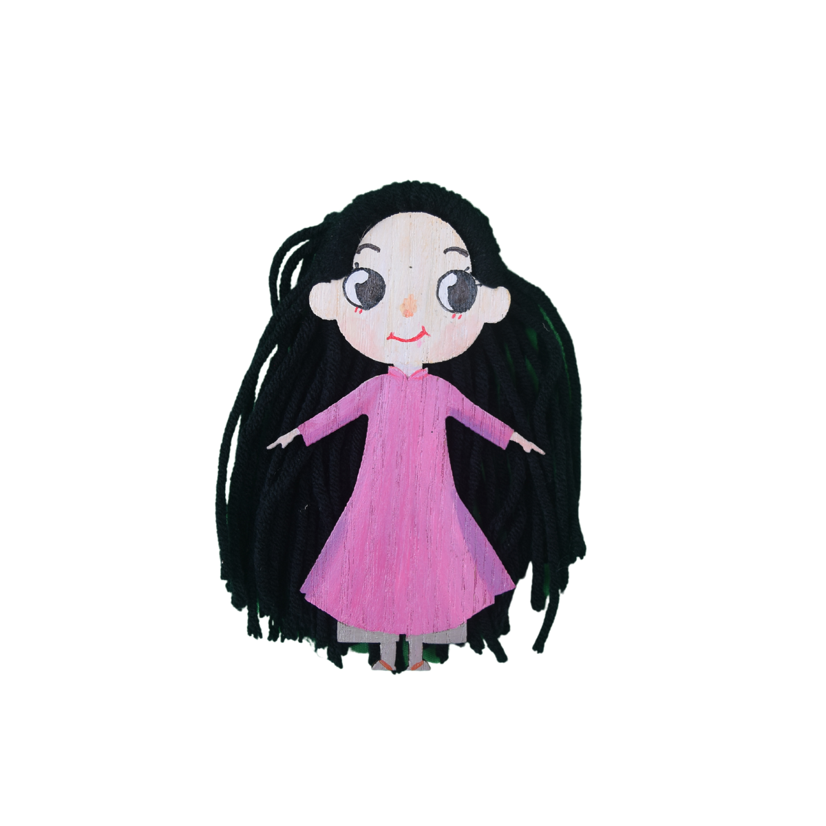 Bộ KIT cho trẻ tự Tô Màu Gỗ và Làm Tóc - Hana Mascot 5 size - trò chơi giúp trẻ vận dụng khả năng sáng tạo của bản thân