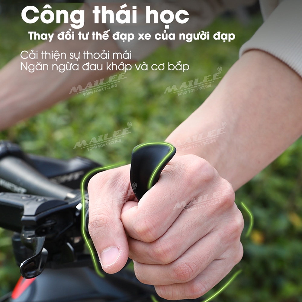 Tay cầm phụ B2-07 có thể điều chỉnh cho xe đạp, chất liệu nhựa nilon, thiết kế công thái học, giảm mệt mỏi, cải thiện tư thế đạp, phù hợp đường kính tay lái 21.4 - 22.2 mm, dành cho cả xe đạp địa hình và xe đạp đường phố - Mai Lee