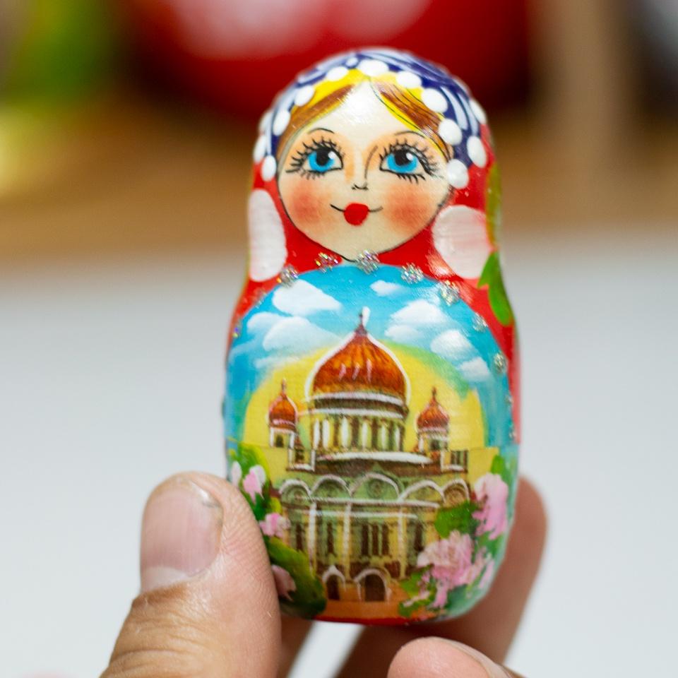 BỘ BÚP BÊ NGA MATRYOSHKA 5 LỚP 15CM VÀ 18CM HOA VĂN "PHONG CẢNH MATXCOVA" CỰC ĐẸP VÀ SANG TRỌNG, ĐỘC ĐÁO