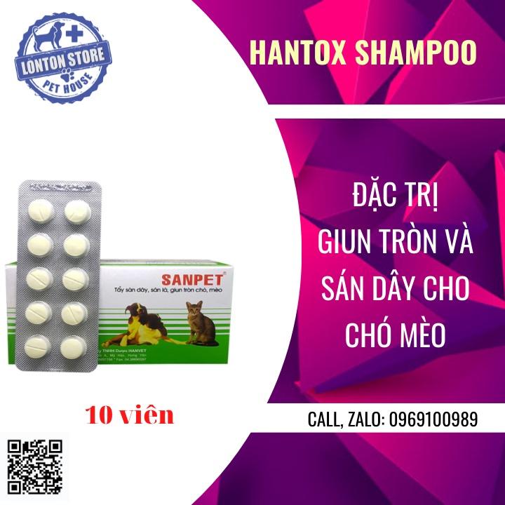 Sanpet - Viên xổ giun cho cún mèo, 10 viên/ vĩ