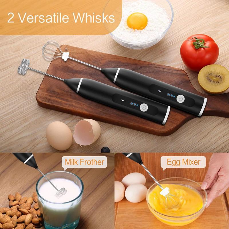 Sữa Frothers 3 Tốc Độ Trứng Be USB Sạc Cà Phê Uống Đánh Trộn Eggbeater Frother Khuấy Thực Phẩm Cầm Tay Máy Xay Sinh Tố