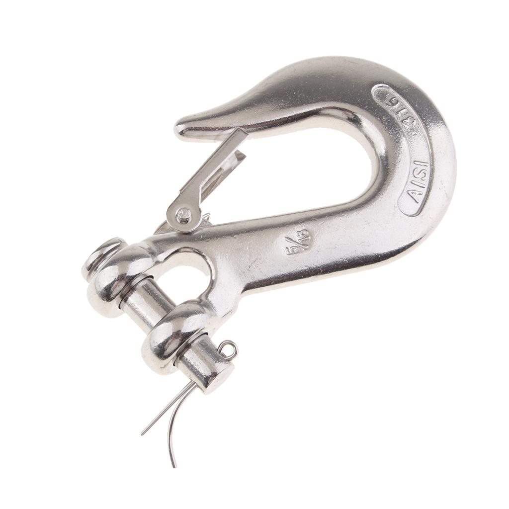 Stainless Steel 316 Clevis Slip Hook with Safety Latch Marine Grade