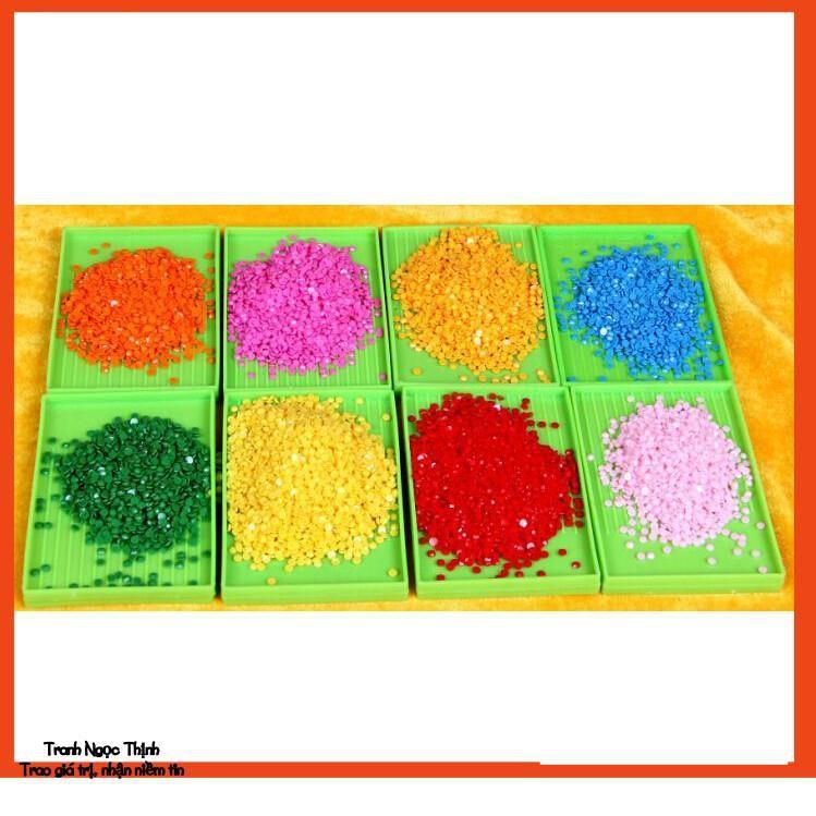 Tranh đính đá cao cấp Bình Hoa nghệ thuật 5 bức Y8252- KT: 150X75Cm