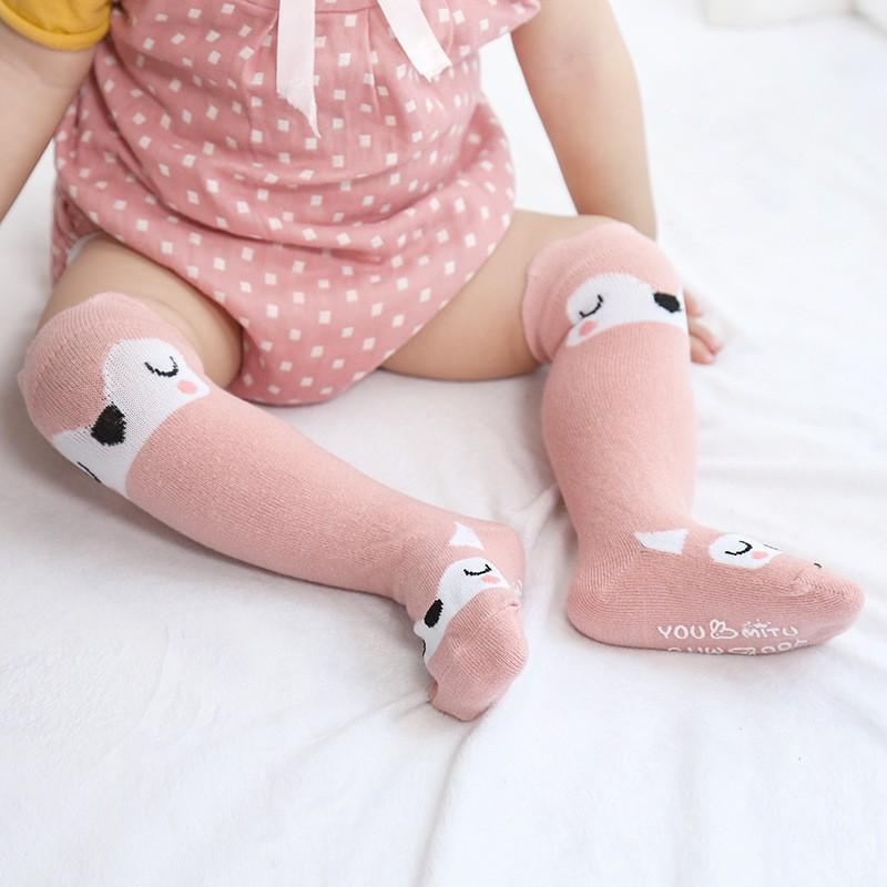 Tất cổ dài chống trượt thu đông chất Cotton co giãn cho bé TTE02