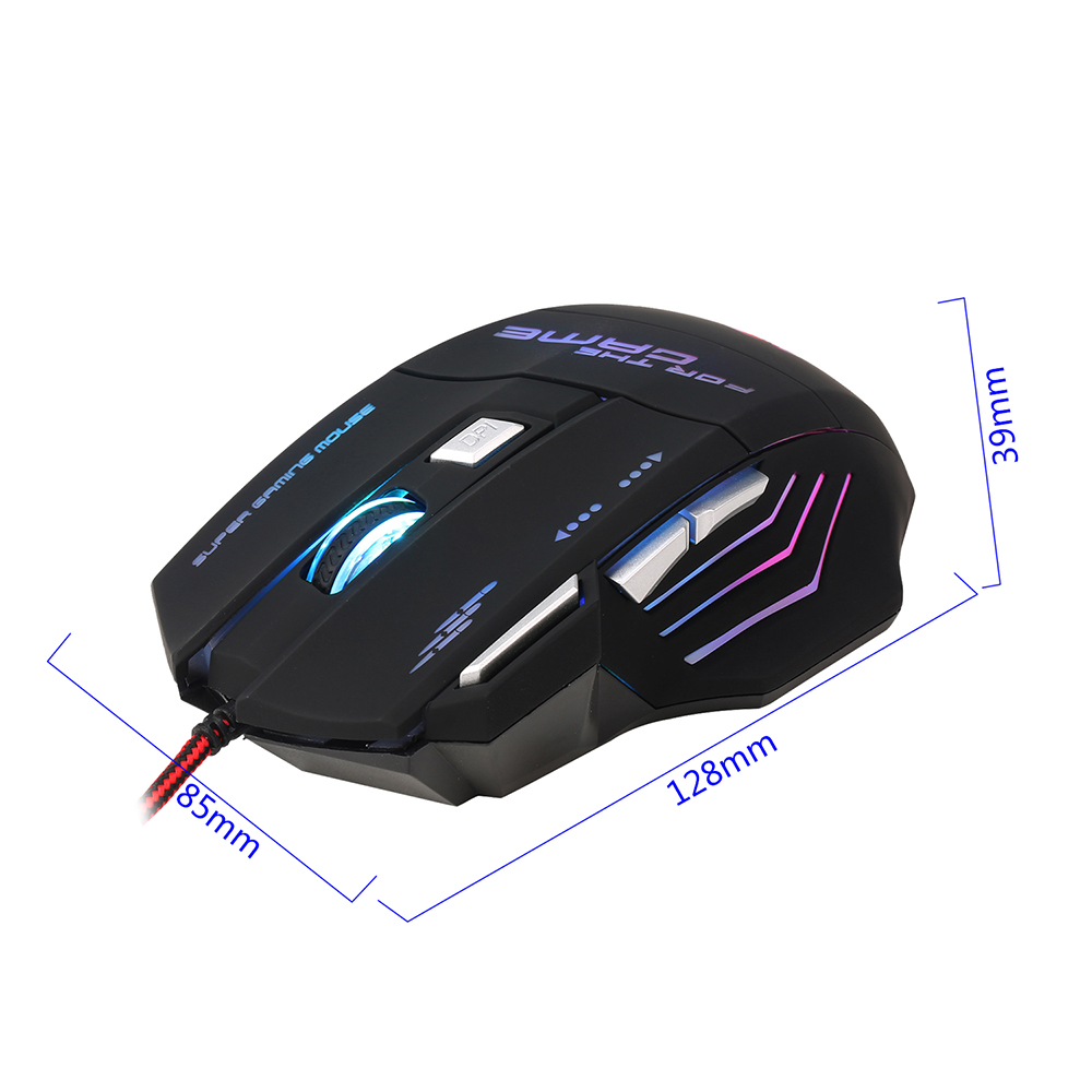 HXSJ S300 Ergonomic Wired Gaming Mouse Colorful Breathing Light Gaming Mouse with Adjustable DPI for High-end Players