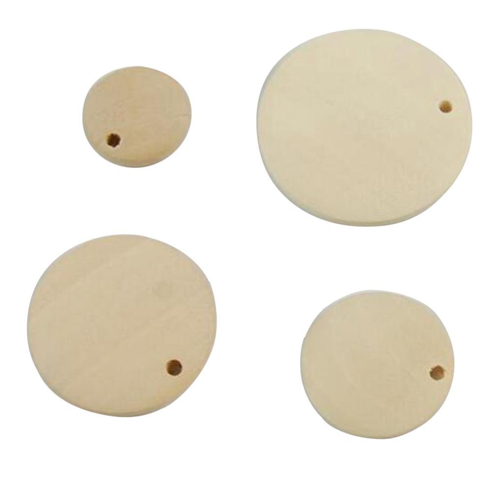200pcs Cutout Unfinished Wood Pieces DIY Craft Home Decor Supplies 15/30mm