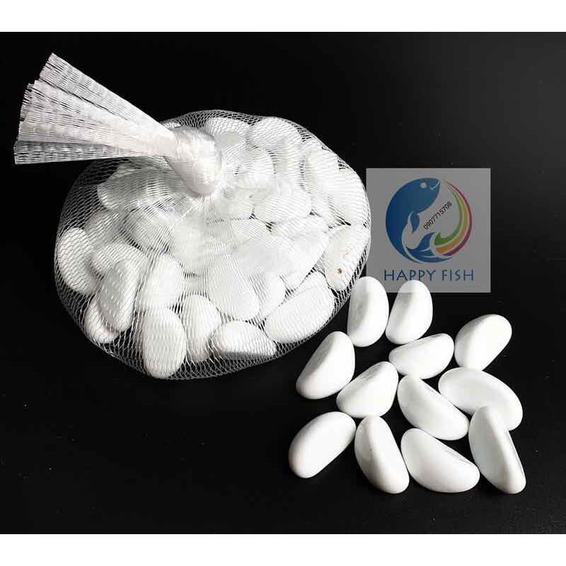 Sỏi Trắng Sữa Bóng Trang Trí Bể Cá 350g - HÀNG CÔNG TY