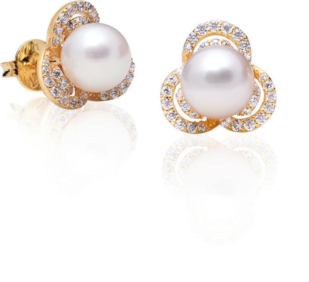 Bông Tai Nữ Ngọc Trai LuxJy Jewelry E3073 - Trắng Ánh Hồng