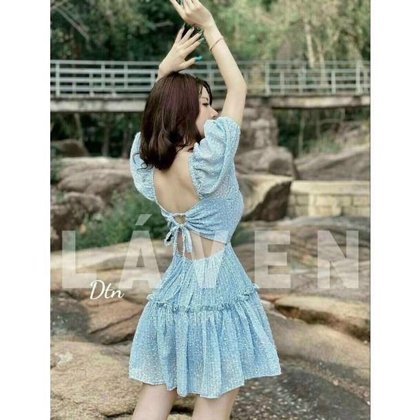 ĐẦM NỮ DÁNG XOÈ TAY PHỒNG HỞ LƯNG