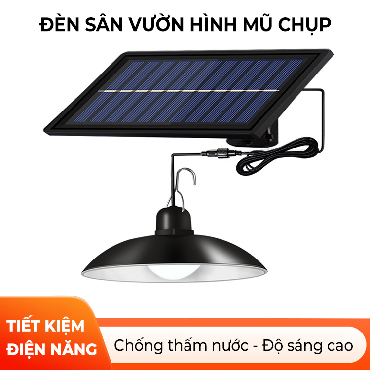 Đèn năng lượng mặt trời - đèn sân vườn hình mũ chụp,tuổi thọ cao, độ sáng dịu nhẹ vừa đủ- K1556