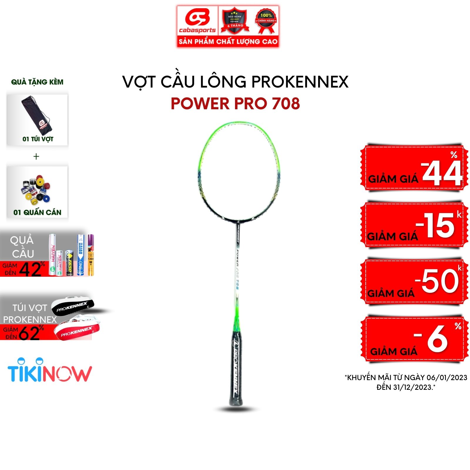 Vợt cầu lông ProKennex Power Pro 708 (1 cây) - ĐÃ CĂNG LƯỚI