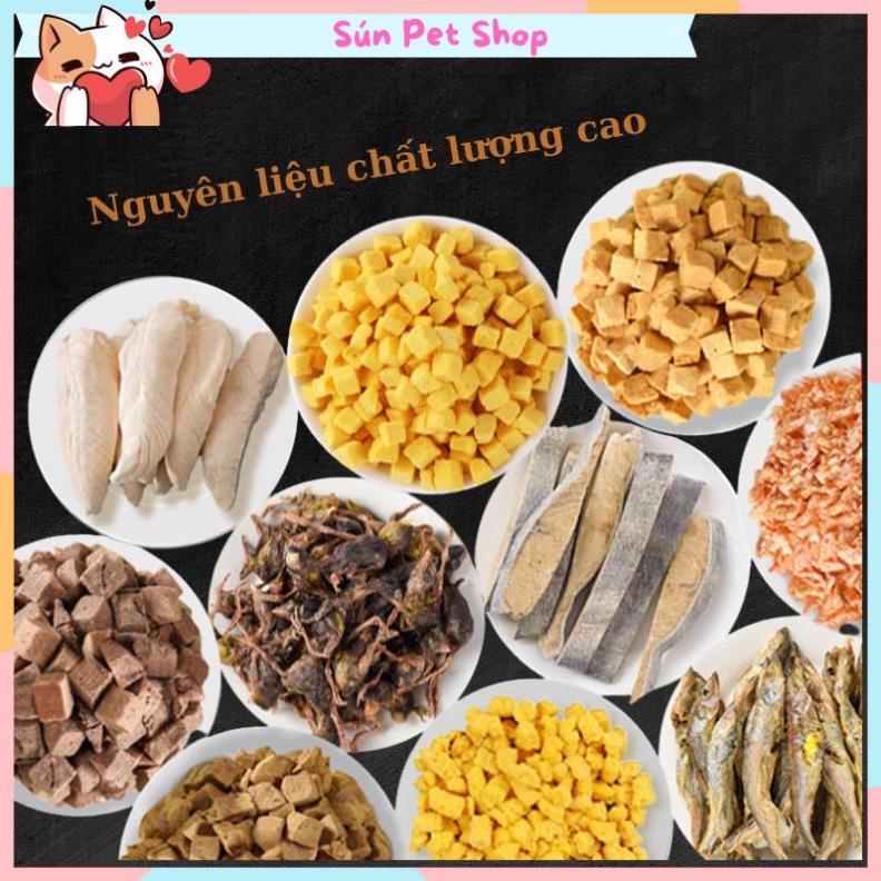 Thức ăn sấy khô cho chó mèo cao cấp (Ức gà, lòng đỏ trứng, chim cút, gan bò và cá thơm ngon)