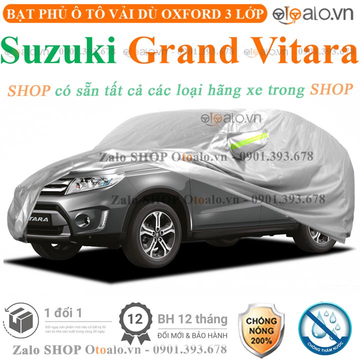 Bạt che phủ xe ô tô Suzuki Grand Vitara vải dù 3 lớp CAO CẤP BPXOT - OTOALO