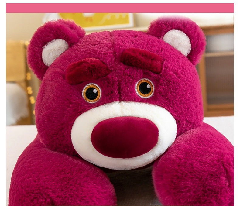 Thú nhồi bông gấu dâu nằm tay dài mẫu mới - Size từ 70cm đến 1m3 - Quà tặng gấu bông lotso dâu nằm màu đỏ ôm ngủ mặt cưng đáng yêu