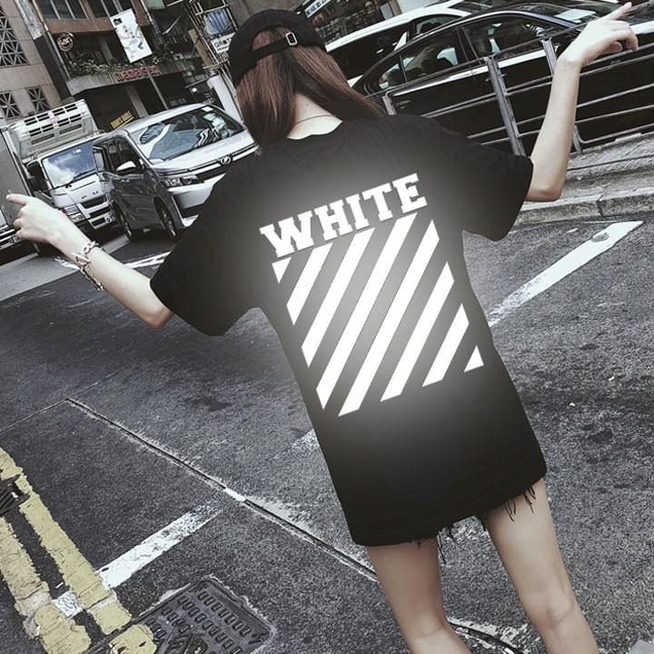 ÁO THUN TAY LỠ PHẢN QUANG OFF WHITE NAM NỮ