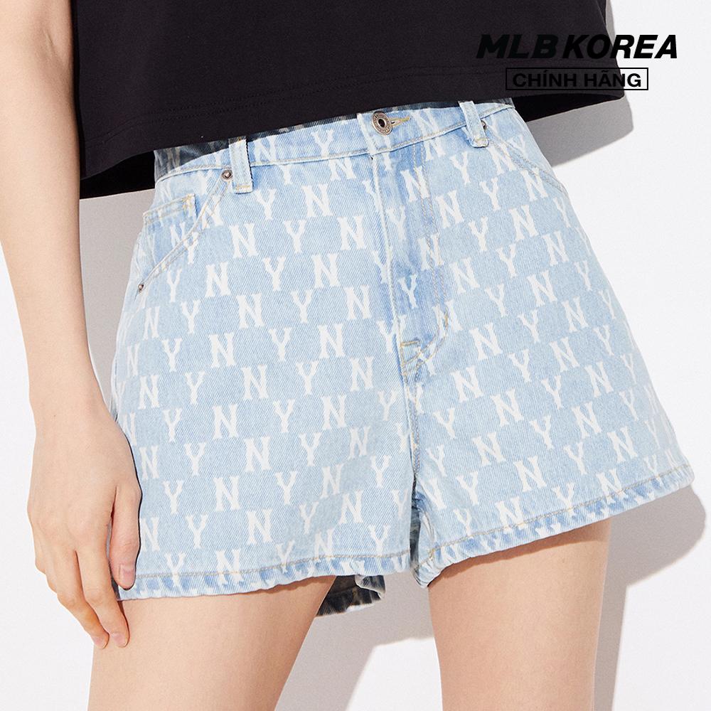 MLB - Quần shorts jeans nữ Classic Monogram 3FDPM0123