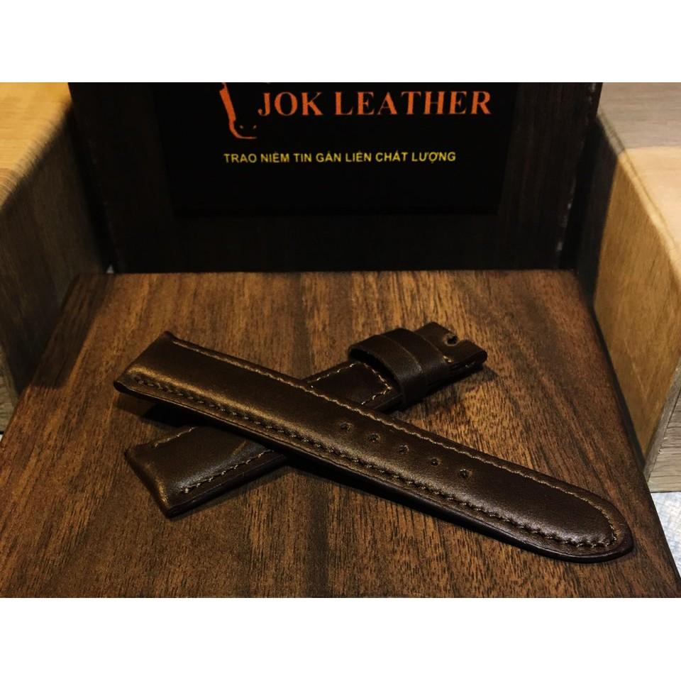 Dây Đồng Hồ Da Bò Jok Leather Màu nâu đất tặng kèm khóa