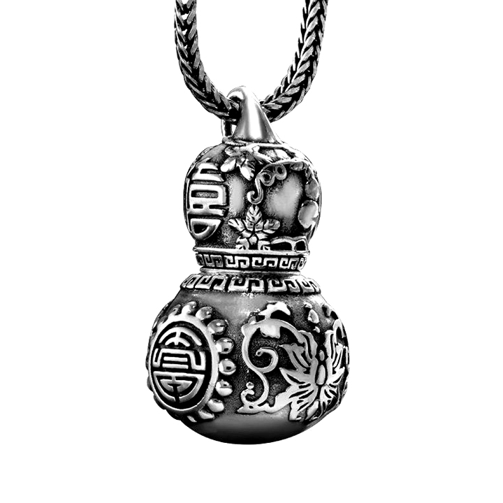 Dây chuyền phong thủy bằng Tittan mặt hình hồ lô Tài Lộc - HL01