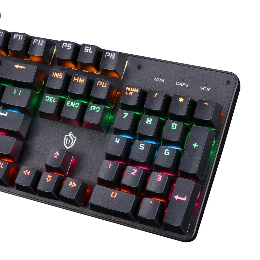 Bàn phím cơ RGB có dây 104 nút công tắc nâu dây cắm USB dùng cho máy tính bàn