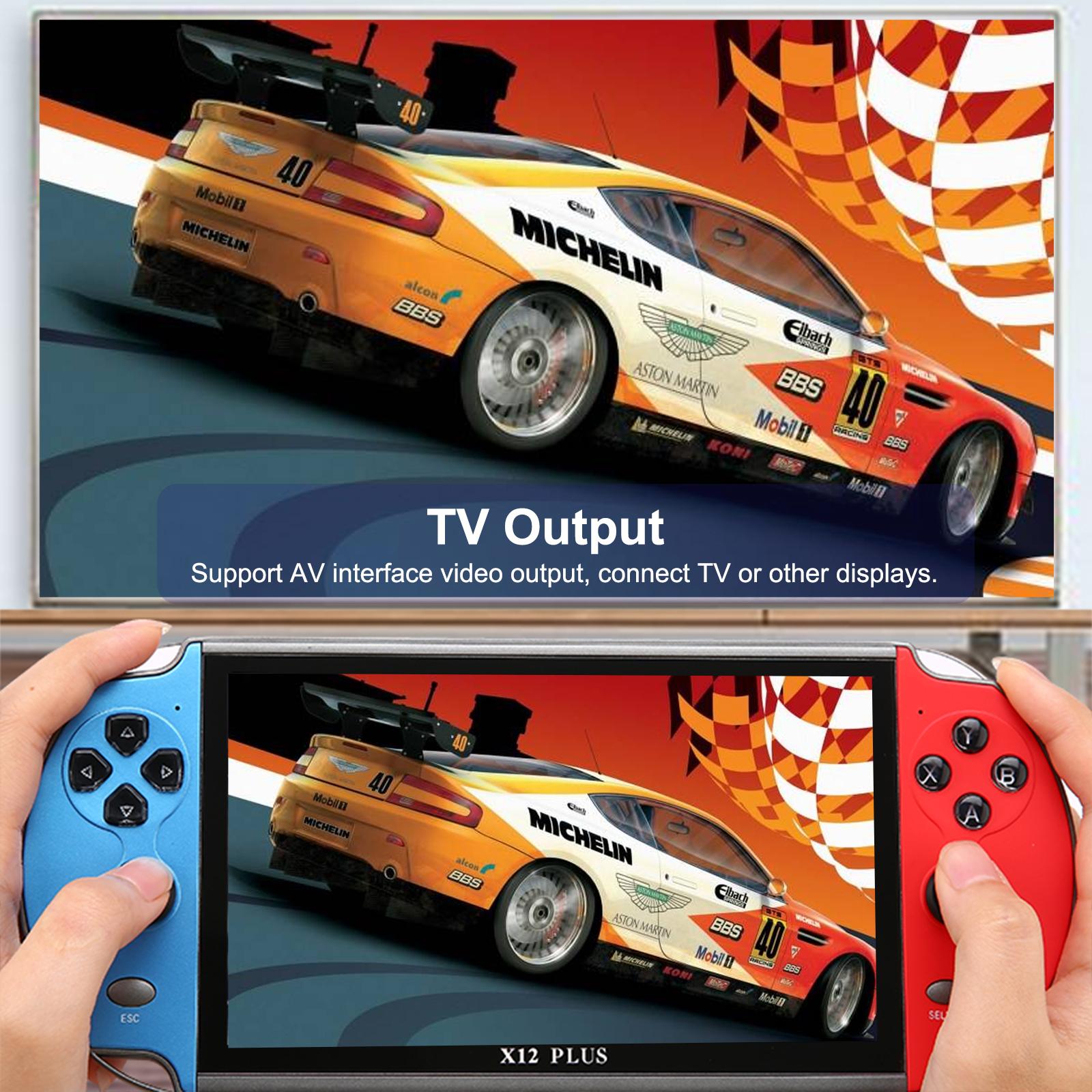 X12 Plus 7 inch Video Game Console Built in 1000 Games 16GB Handheld Double Joystick Game Controller Spupport AV Output