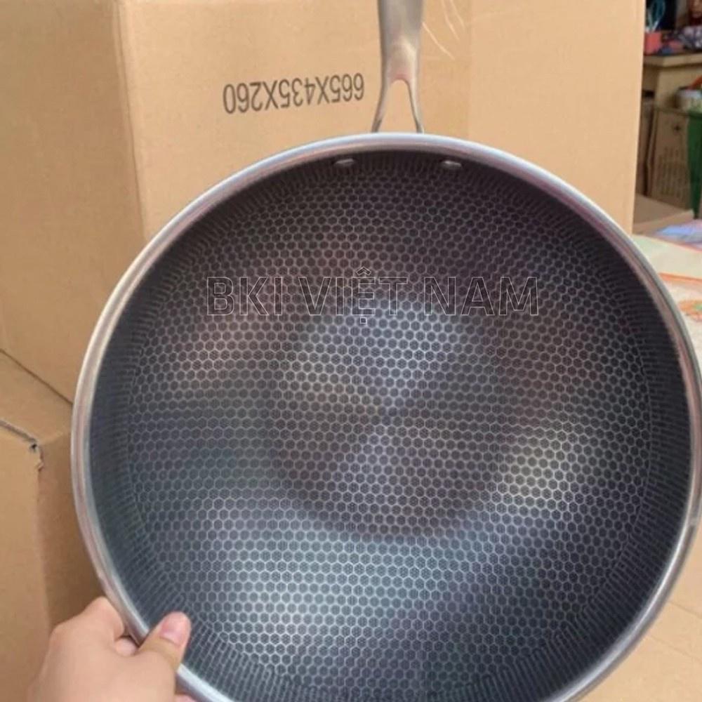 Chảo Chống Dính Sâu Lòng 32CM Vân Đá Tổ Ong Hàn Quốc, Dùng Được Cho Mọi Loại Bếp