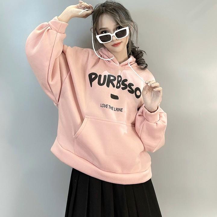 ÁO HOODIE - ÁO KHOÁC NỈ NGOẠI Form Dơi Tay Phồng Purbsso