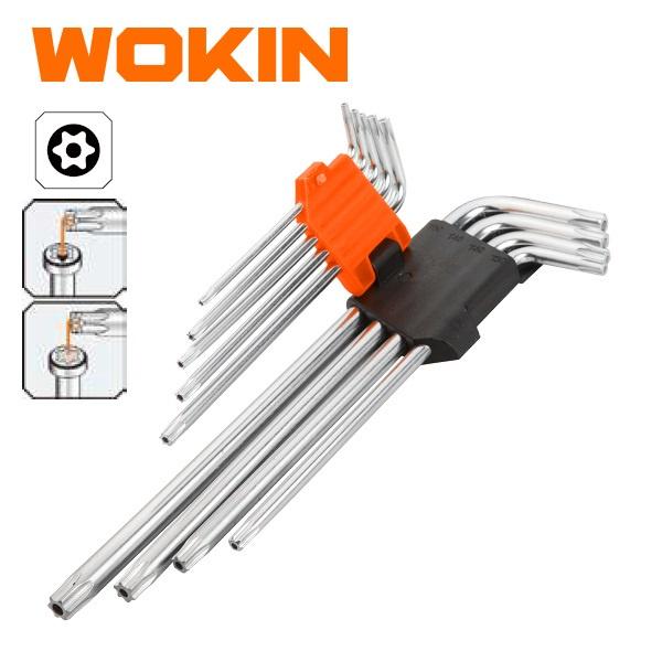 Bộ lục giác dài đầu sao 9 chi tiết hệ inch WOKIN 207909