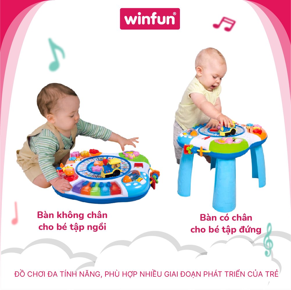 Bàn nhạc đồ chơi tập đứng cho bé học chữ có nhạc bằng nhựa 0801 hiệu Winfun giúp bé vừa chơi vừa học, phát triển kỹ năng