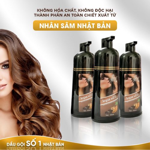 Dầu Gội Phủ Bạc SIN HAIR Nhật Bản 500ml , Tinh Chất Nhân Sâm Giúp Phủ Bạc Tóc An Toàn Tặng Kèm Lược Chải Tóc