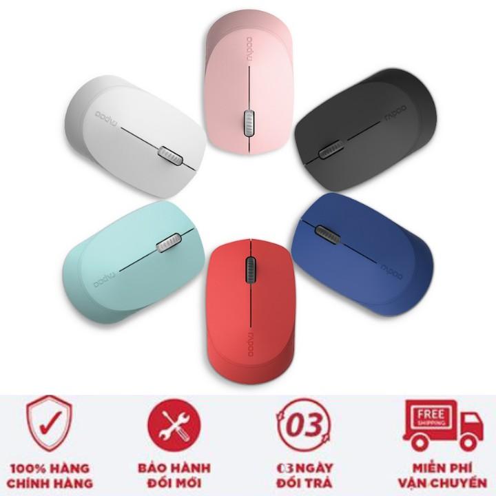 chuột không dây bluetooth Rapoo M100 silent, chuột thiết kế chống ồn thích hợp cho sử dụng văn phòng