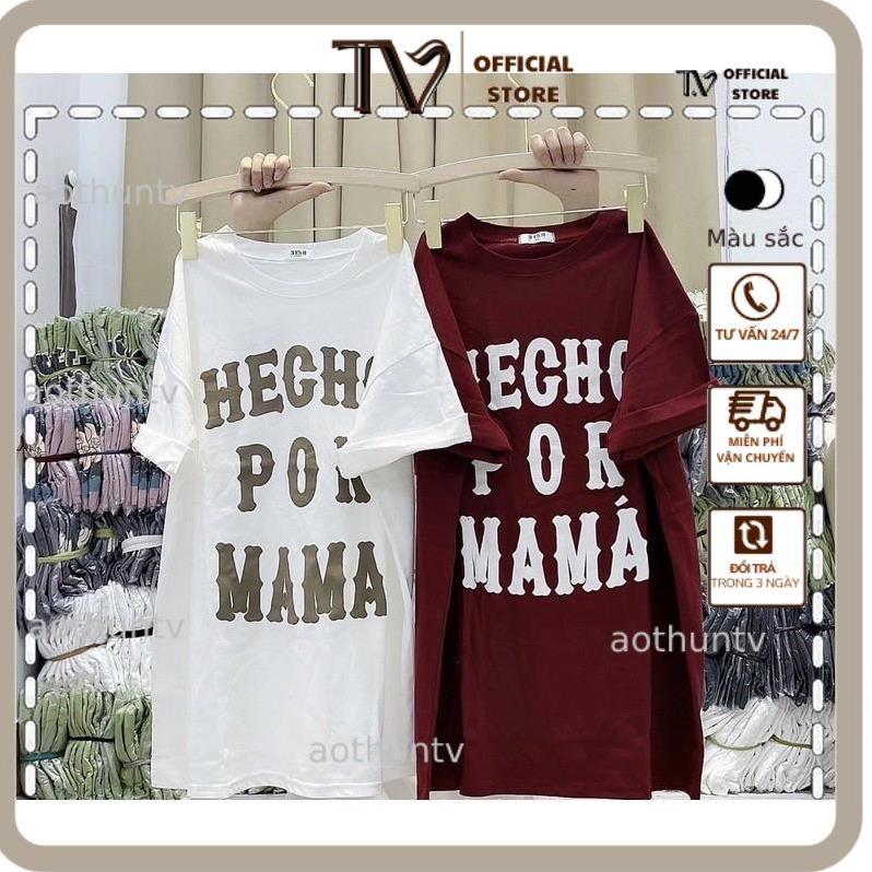 Áo phông 3158, áo thun tay lỡ form rộng chất cotton in chữ hecho