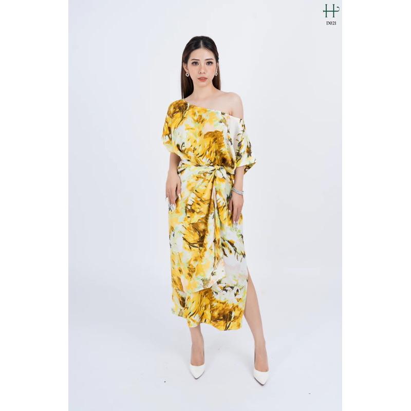 Đầm lụa hoạ tiết gợi cảm -D21