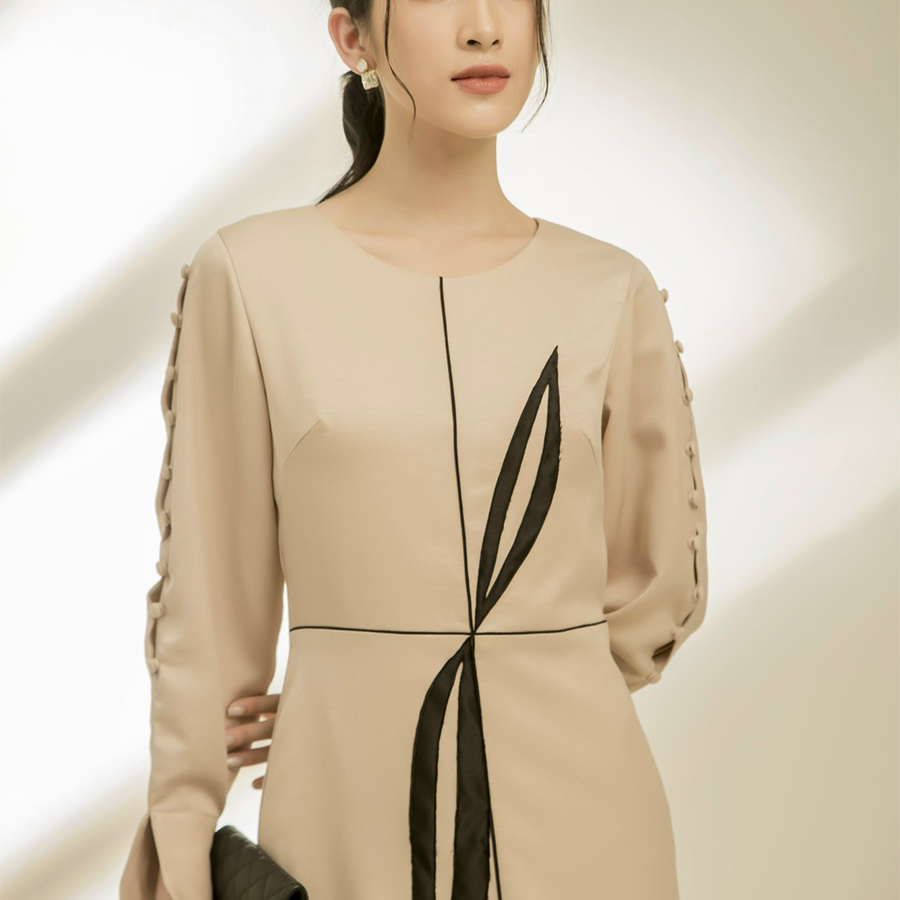 Đầm Kim họa Mentosa, đầm công sở, đầm thiết kế cao cấp