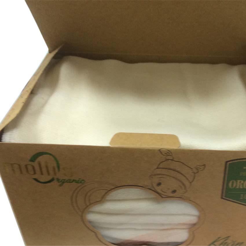 Bộ 10 khăn tay sữa nhỏ chất liệu bông hữu cơ P777 Mollis - KT 30cm x 30cm