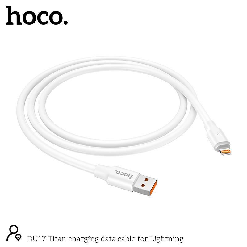 ￼Dây Cáp Sạc Nhanh Dành Cho iphone, cáp sạc nhanh light_ning chống gãy, dòng diện ra 3A thương hiệu HOCO DU17 [HÀNG CHÍNH HÃNG_