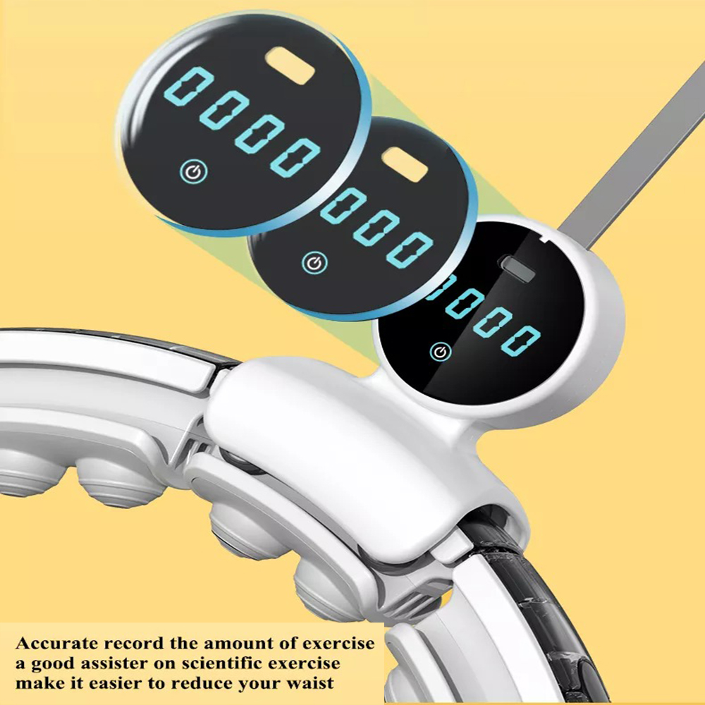 Vòng lắc eo Hula Hoop Q6 plus pin sạc 800mA đầu massage từ tính có màn hình led đếm số vòng lượng calo tiêu thụ, có thể tháo rời