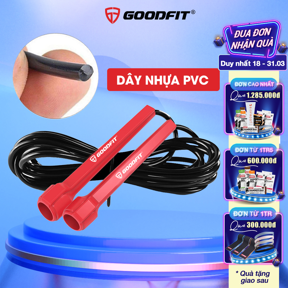 Dây nhảy thể dục siêu nhẹ, dây nhảy thể lực, thể thao GoodFit nhựa PVC bền bỉ, độ dài 3m tùy chỉnh Goodfit GF902JR