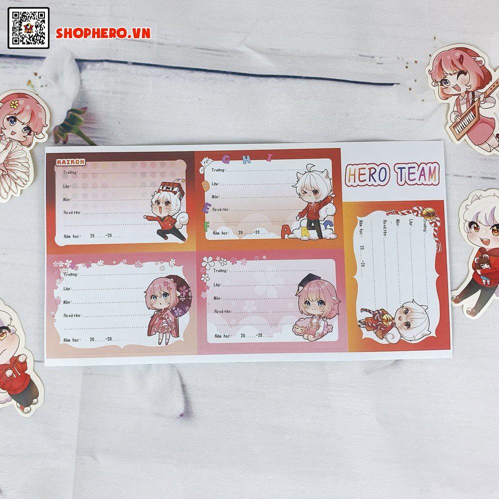 Sét 30 nhãn vở Hero Team