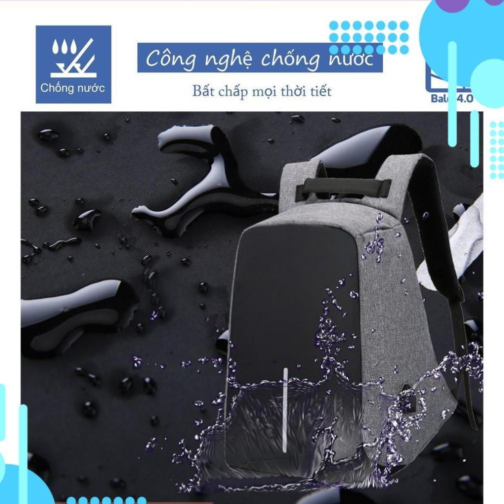 ️ Deal Sốc ️ Balo nam nữ loại TO chống trộm Có Sạc Điện Thoại, Chống nước, Siêu Nhẹ CN1 màu xám 208200
