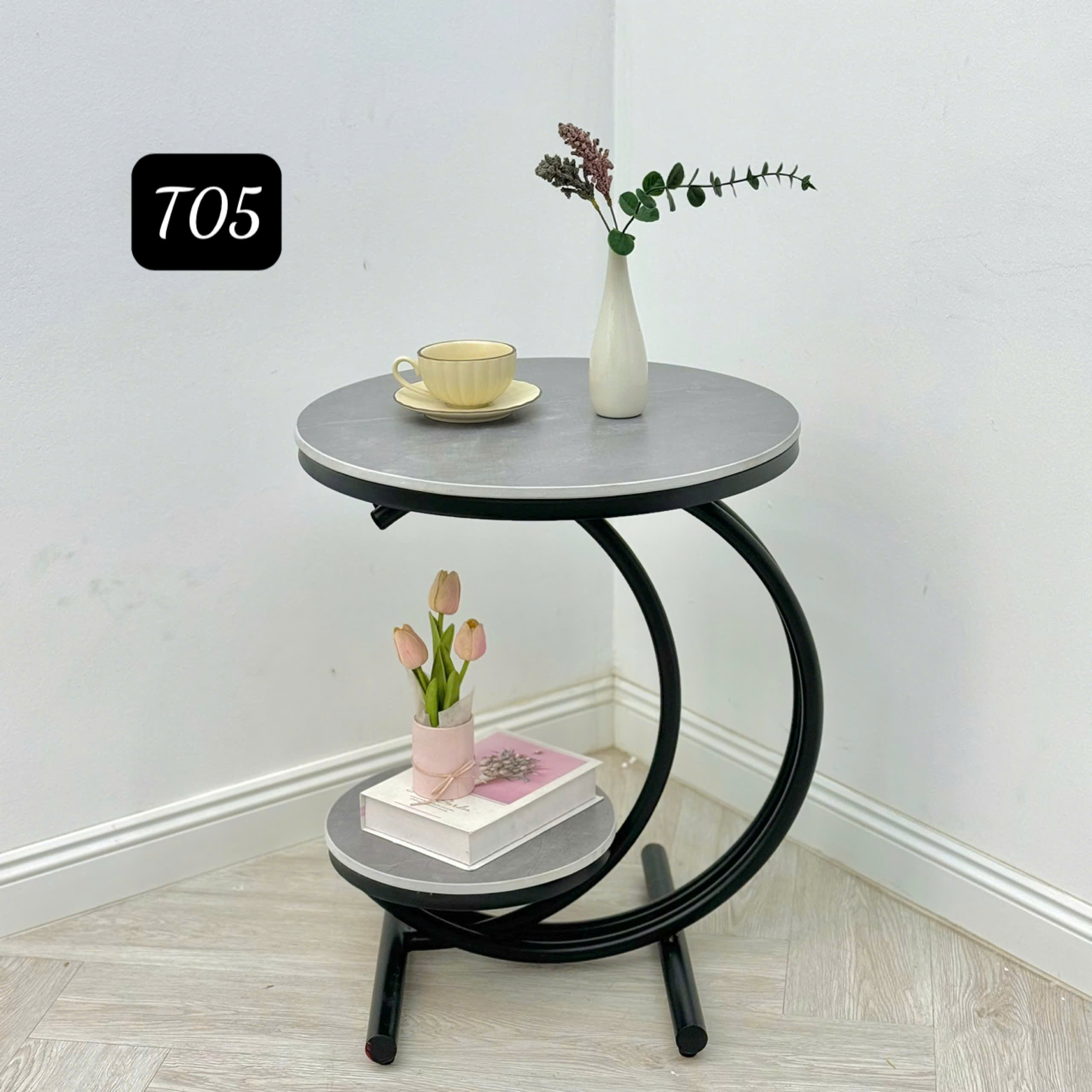 Bàn decor T05-CT Tundo mặt đá sang trọng hiện đại