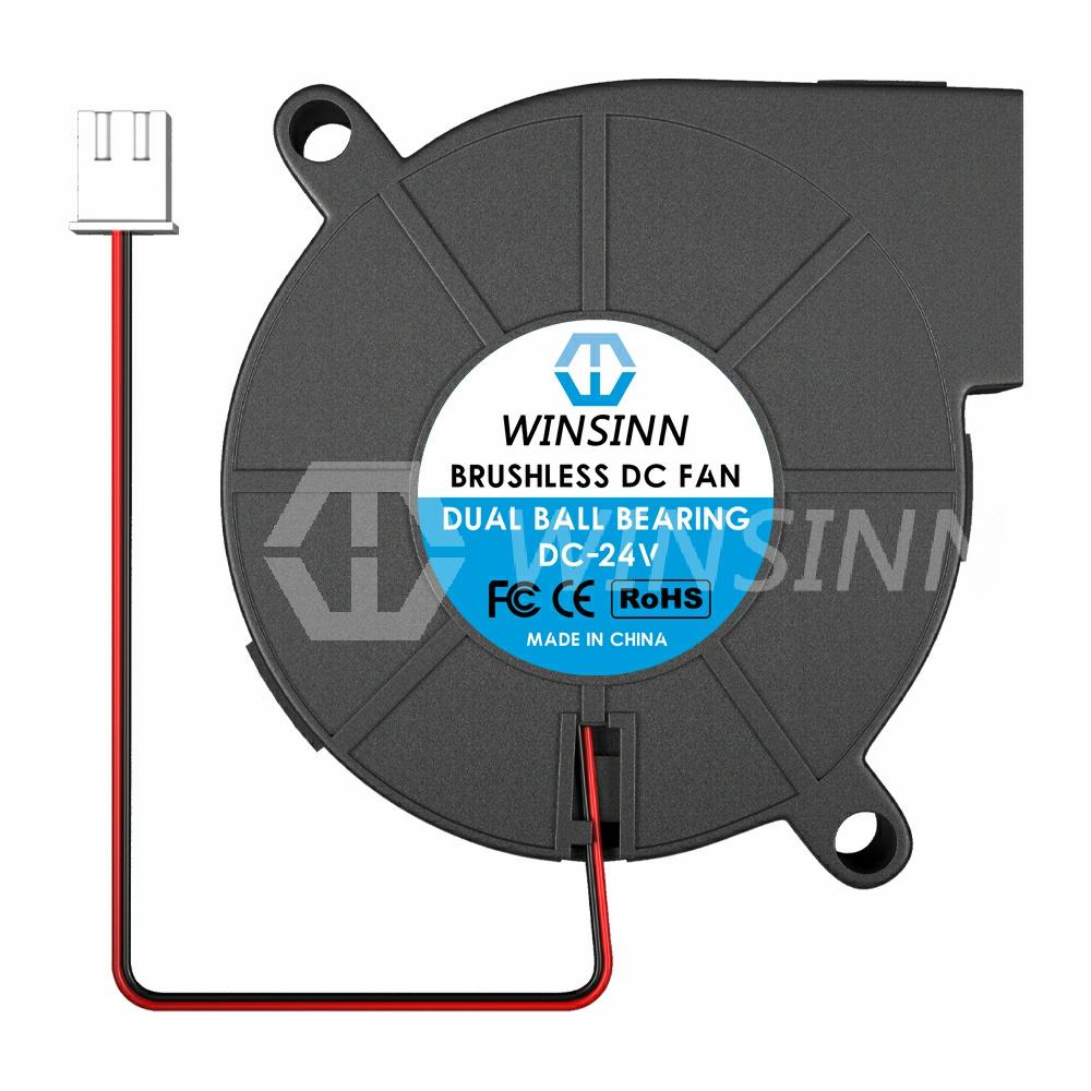 Quạt Winsinn 50mm 5V 12V 24V, máy in 3D Micro Blower 5015 Vòng bi thủy lực / kép, làm mát không chổi than 50x15mm 2pin