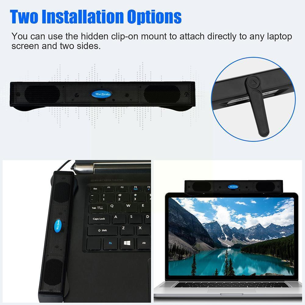 Âm thanh âm thanh âm thanh di động âm thanh USB Soundbar loa máy tính bên ngoài với cáp USB cho máy tính xách tay máy tính để bàn K0T6 Color: black