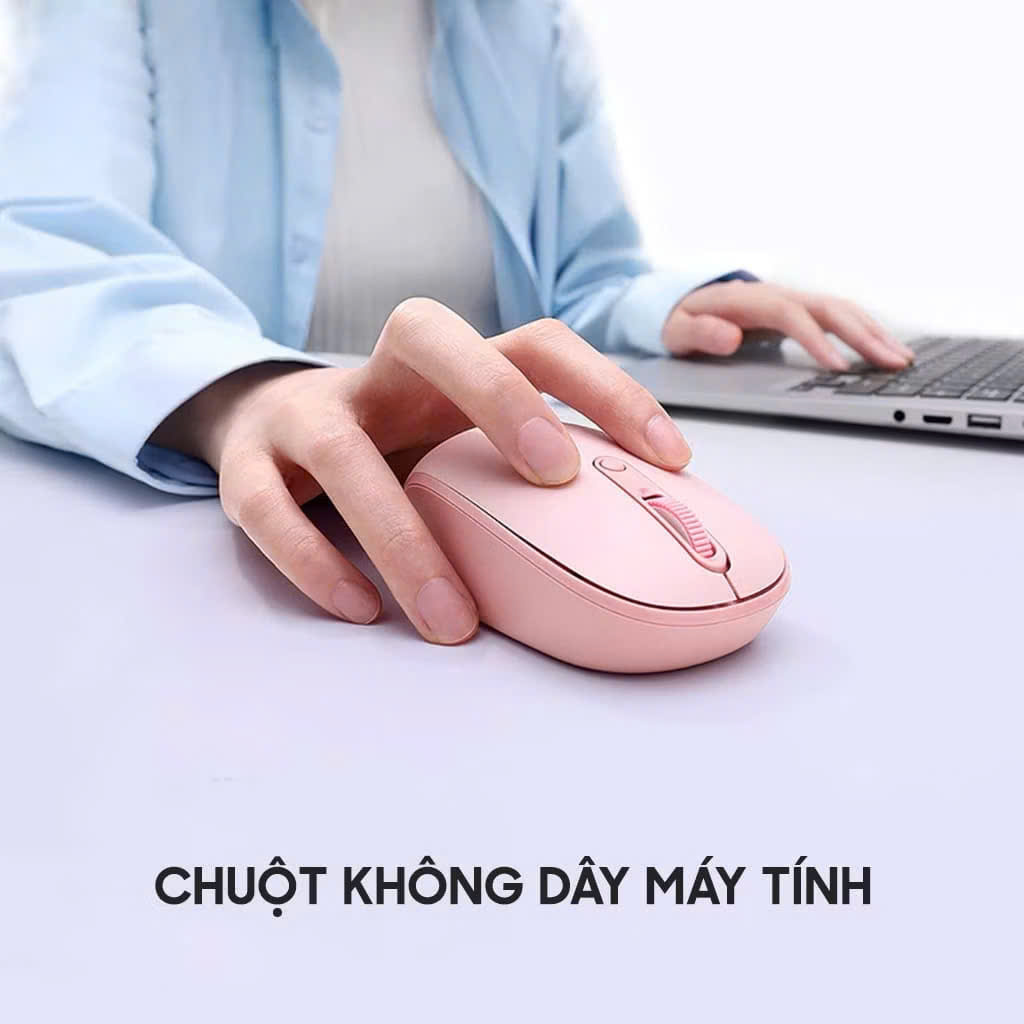 Chuột Không Dây Sạc Pin Click Siêu Tĩnh Âm 2 Chế Độ Bluetooth 5.2 &amp; USB 2.4G, 3 Mức DPI KẾT NỐI ĐIỆN THOẠI IPAD LAPTOP - Hàng chính hãng