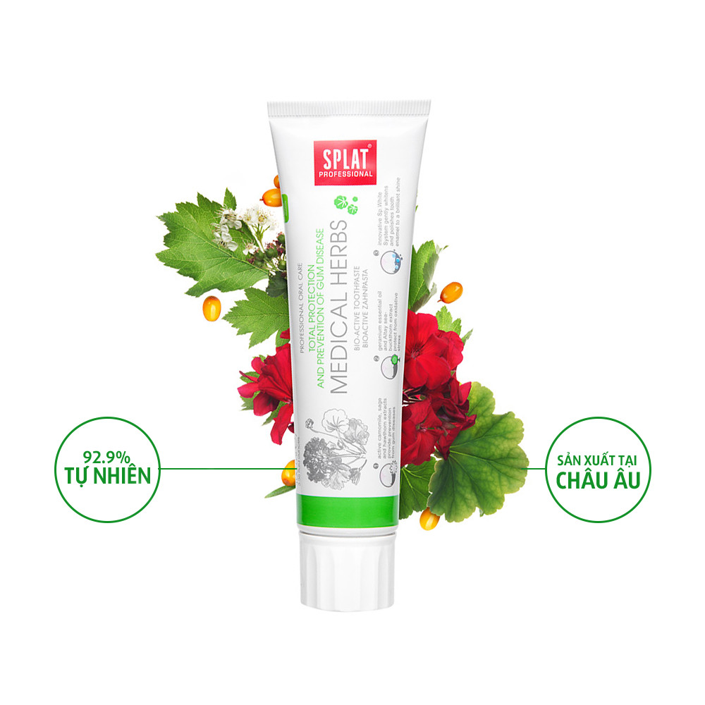 Kem đánh răng thảo mộc Splat Nga chăm sóc toàn diện răng và nướu Medical Herbs 100ml