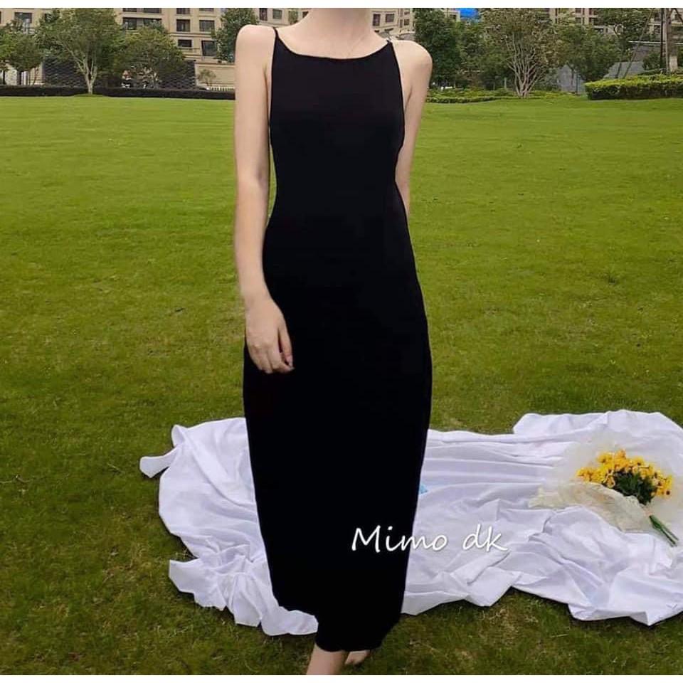 Váy Maxi 2 Dây Hở Lưng Sang Chảnh Quyến Rũ Freesize &lt;55kg