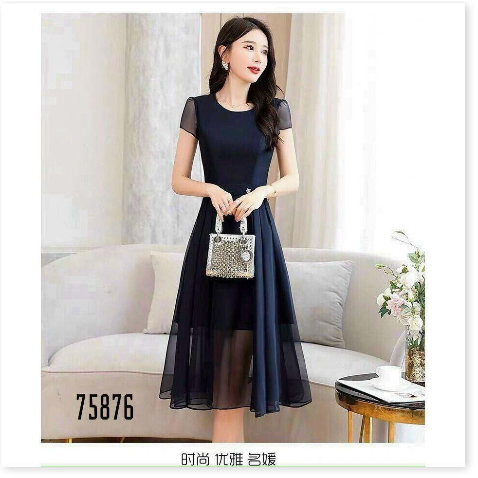 ĐẦM VOAN CHIFFON,CHẤT LIỆU VÃI THOÁNG MÁT,THIẾT KẾ HỌA TIẾT TRƠN NHƯNG KHÔNG KÉM PHẦN SANG TRỌNG LANA FASHION